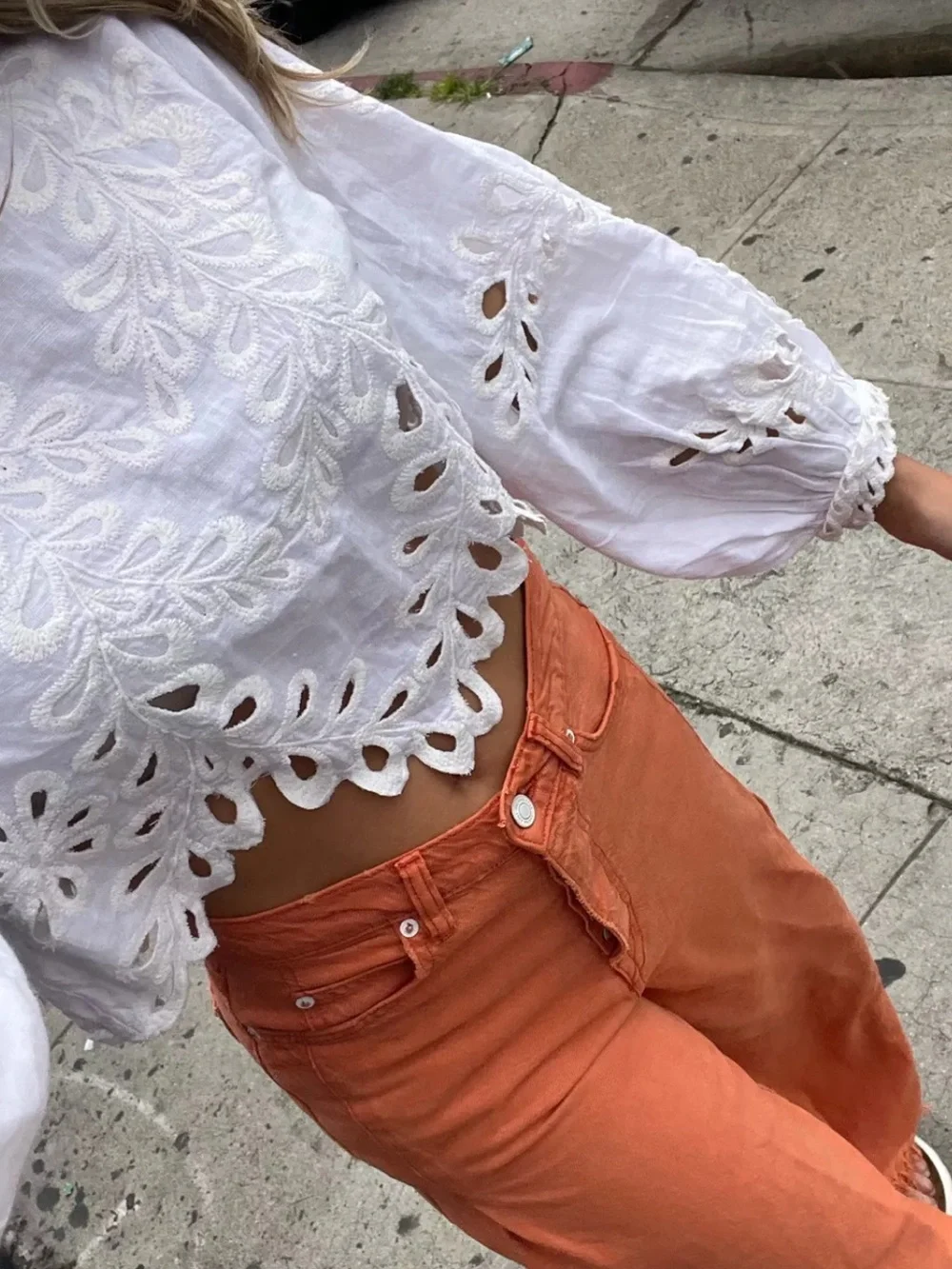 Free People Oleander Top Size XL RT $128 Ivory